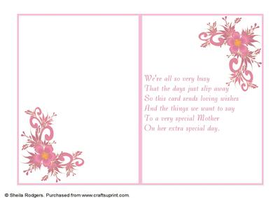7x5 Insert - Very Special Mother Corner Buttercups 1
