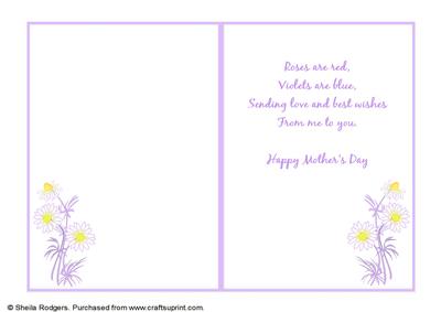 7x5 Insert - Chamomile Love Best Wishes Mothers Day