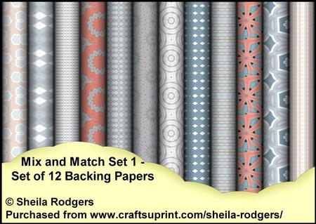 Mix and Match Set 1 - Set of 12 Backing Papers