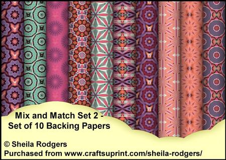 Mix and Match Set 2 - Set of 10 Backing Papers
