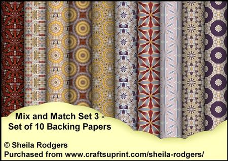 Mix and Match Set 3 - Set of 10 Backing Papers