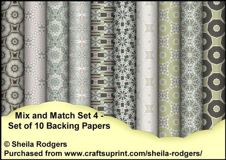 Mix and Match Set 4 - Set of 10 Backing Papers