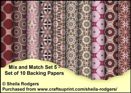 Mix and Match Set 5 - Set of 10 Backing Papers