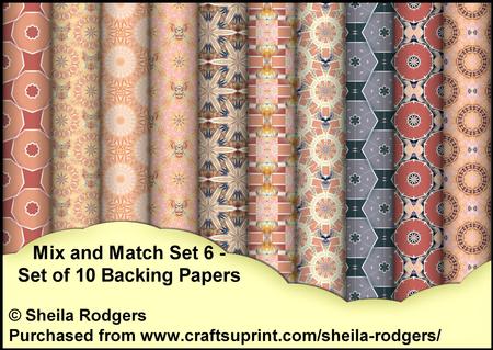 Mix and Match Set 6 - Set of 10 Backing Papers