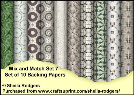 Mix and Match Set 7 - Set of 10 Backing Papers