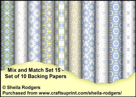 Mix and Match Set 15 - Set of 10 Backing Papers