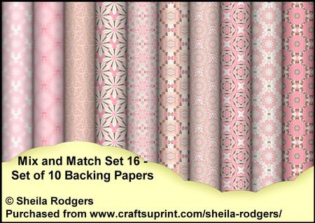 Mix and Match Set 16 - Set of 10 Backing Papers