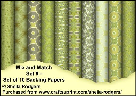 Mix and Match Set 9 - Set of 10 Backing Papers