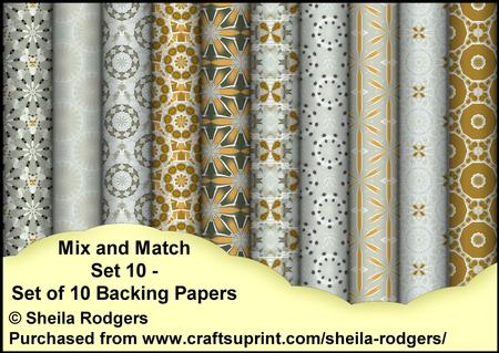Mix and Match Set 10 - Set of 10 Backing Papers