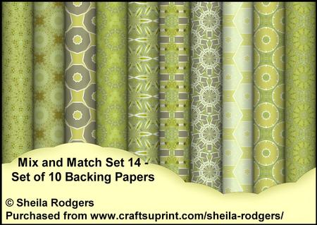 Mix and Match Set 14 - Set of 10 Backing Papers