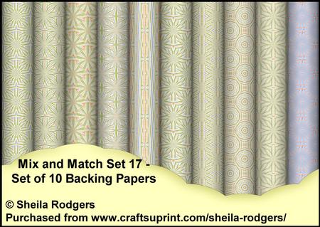 Mix and Match Set 17 - Set of 10 Backing Papers