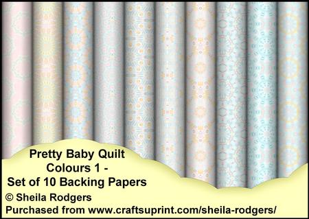 Pretty Baby Quilt Colours 1 - Set of 10 Backing Papers