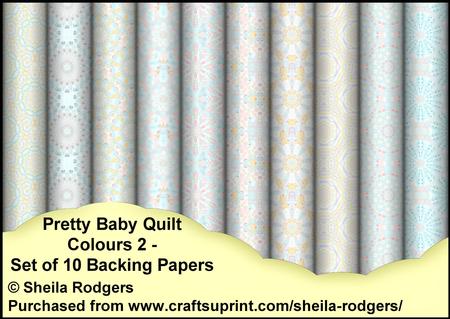 Pretty Baby Quilt Colours 2 - Set of 10 Backing Papers