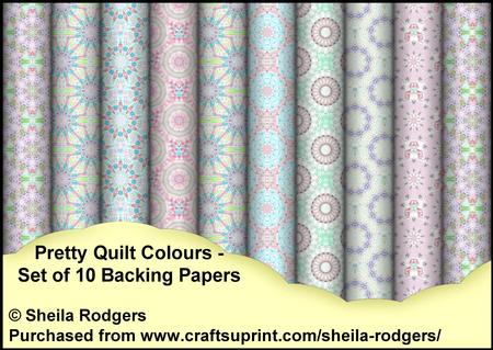 Pretty Quilt Colours - Set of 10 Backing Papers