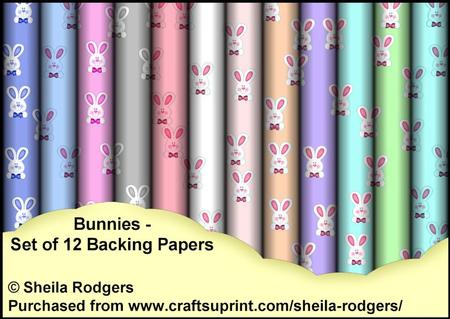 Bunnies - Set of 12 Backing Papers