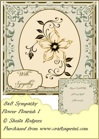 8x8 Sympathy Flower Flourish 1