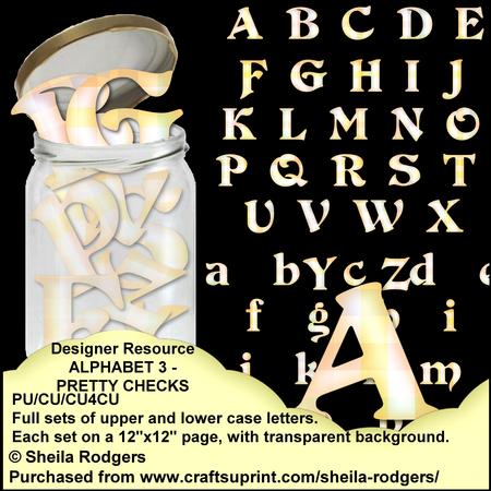 Designer Resource - Alphabet 3 - Pretty Checks