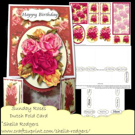 Dutch Fold Card - Sunday Roses
