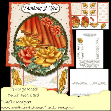 Dutch Fold Card - Heritage Roses