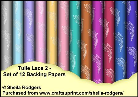 Tulle Lace 2 - Set of 12 Backing Papers