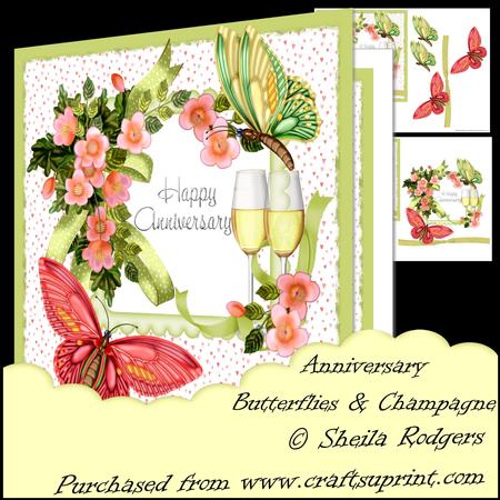 Anniversary Butterflies and Champagne