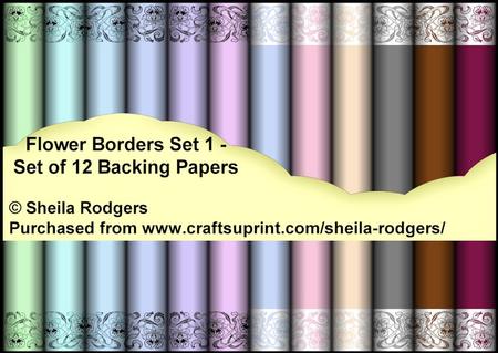 Flower Borders Set 1 - Set of 12 Backing Papers