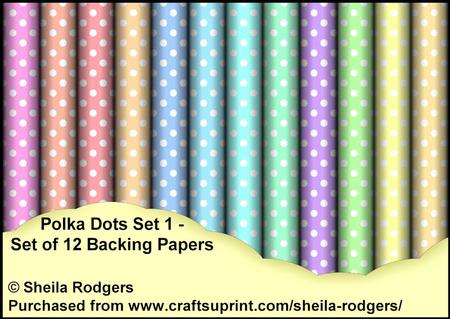 Polka Dots Set 1 - Set of 12 Backing Papers