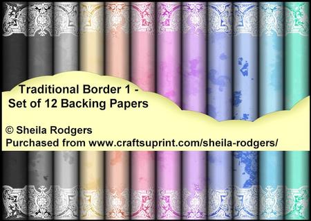 Traditional Border 1 - Set of 12 Backing Papers