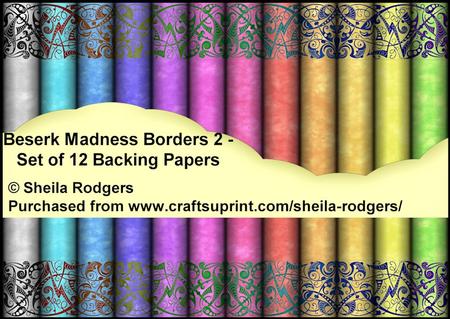 Beserk Madness Borders 2 - Set of 12 Backing Papers