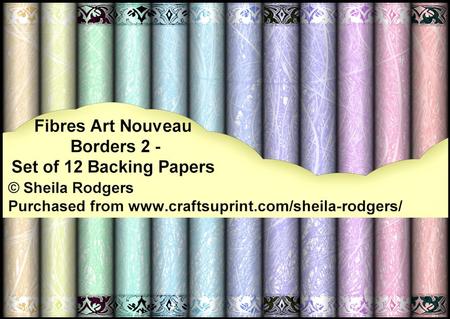 Fibres Art Nouveau Borders 2 - Set of 12 Backing Papers