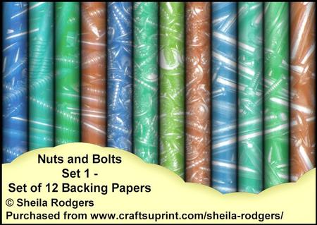 Nuts and Bolts Set 1 - Set of 12 Backing Papers