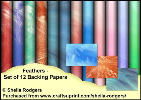 Feathers - Set of 12 Backing Papers