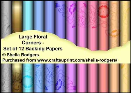 Large Floral Corners - Set of 12 Backing Papers