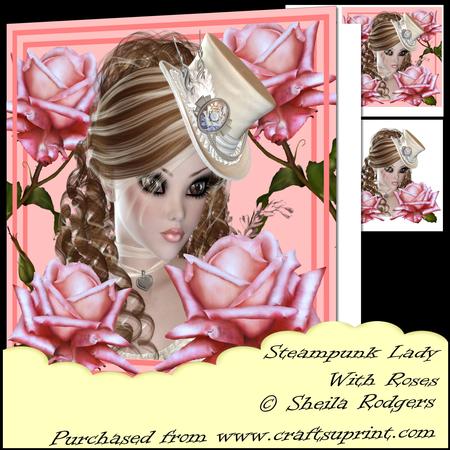 Steampunk Lady with Roses