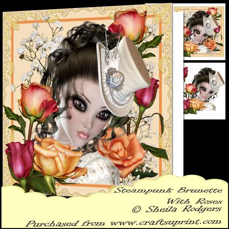 Steampunk Brunette with Roses