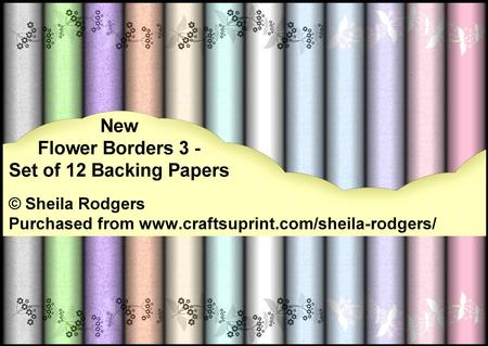 New Flower Borders 3 - Set of 12 Papers