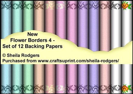 New Flower Borders 4 - Set of 12 Papers