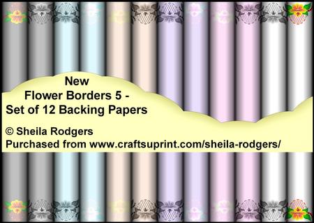 New Flower Borders 5 - Set of 12 Papers