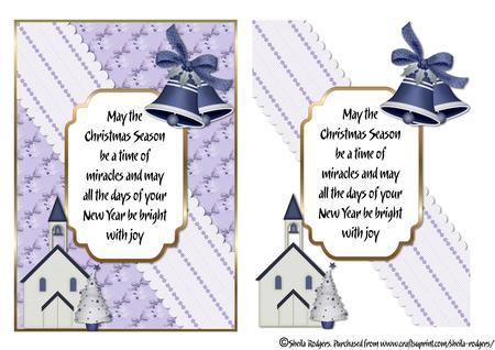 Christmas Verse Card 4 - Church and Bells