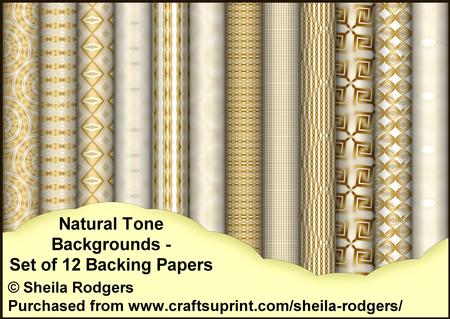 Natural Tone Backgrounds - Set of 12 Backing Papers
