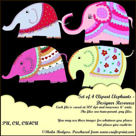 Clip Art - Elephants