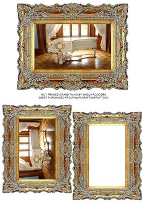 Gilt Framed Grand Piano