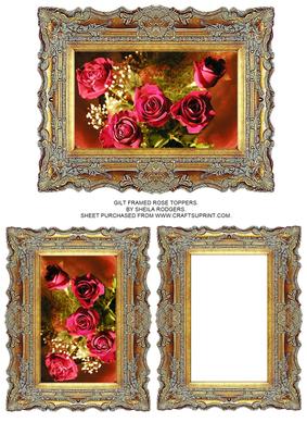 Gilt Framed Rose Toppers