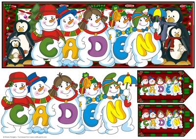 Snowmen Names Large Dl - Caden