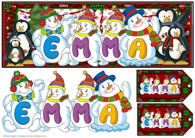 Snowmen Names Large Dl - Emma