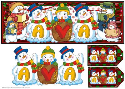 Snowmen Names Large Dl - Ava