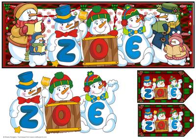 Snowmen Names Large Dl - Zoe