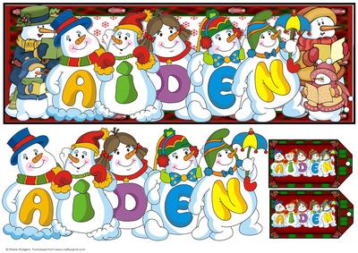 Snowmen Names Large Dl - Aiden