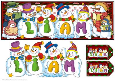 Snowmen Names Large Dl - Liam