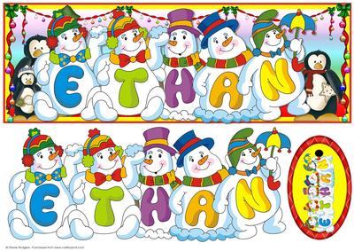 Snowmen Names Large Dl - Ethan